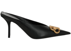 Balenciaga Square Knife Bb Mules Black Gold Womens