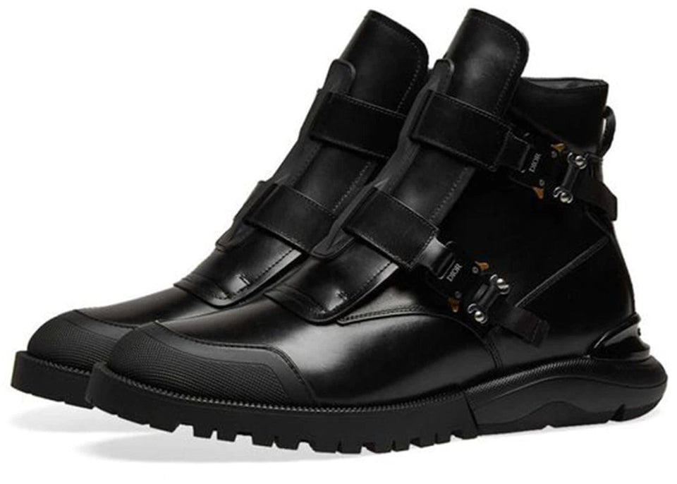 Dior Buckle Military Combat Boot Black