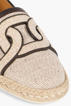 Tod's Leather-Trimmed Canvas Espadrilles Beige Women's