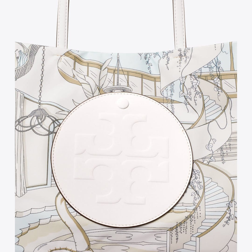 Tory Burch Small Ella Printed Tote The Pool Beige