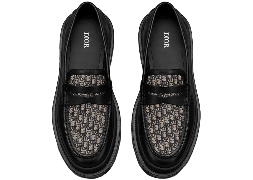 Dior Explorer Loafer Black Beige Black Dior Oblique Jacquard