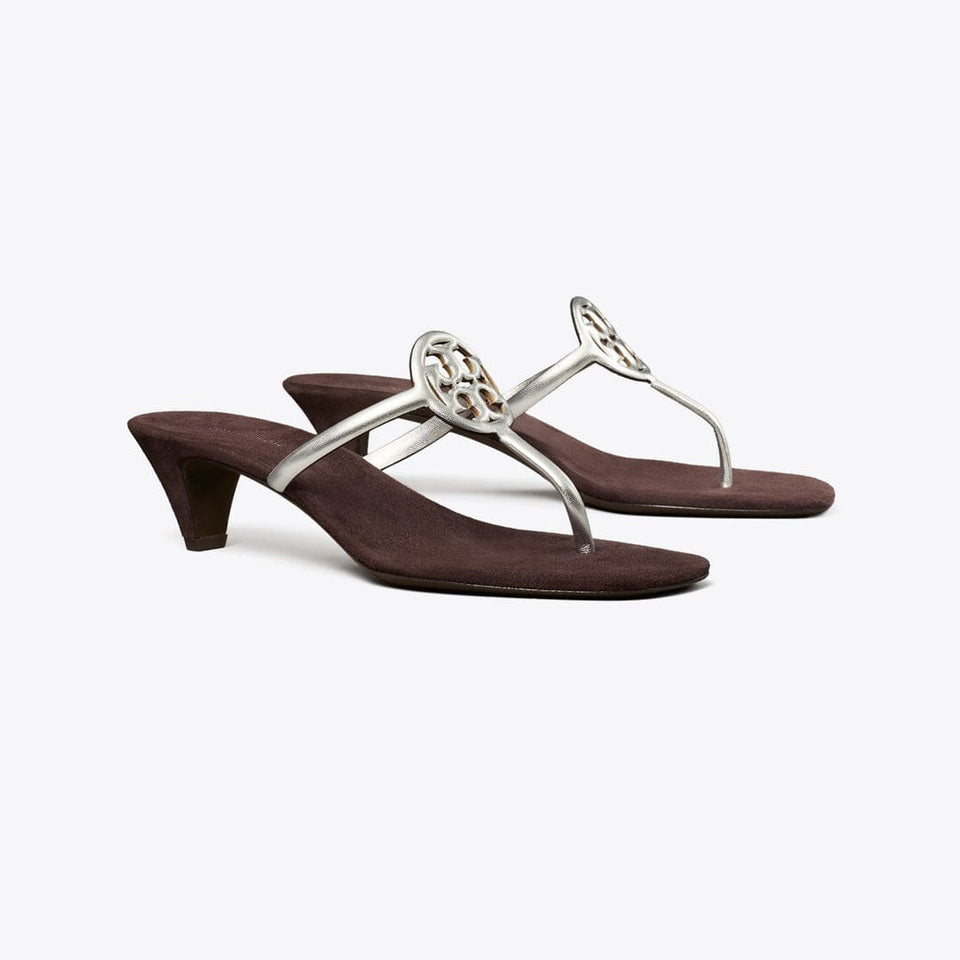 Tory Burch Miller Capri Kitten Heel SILVER / COCOA