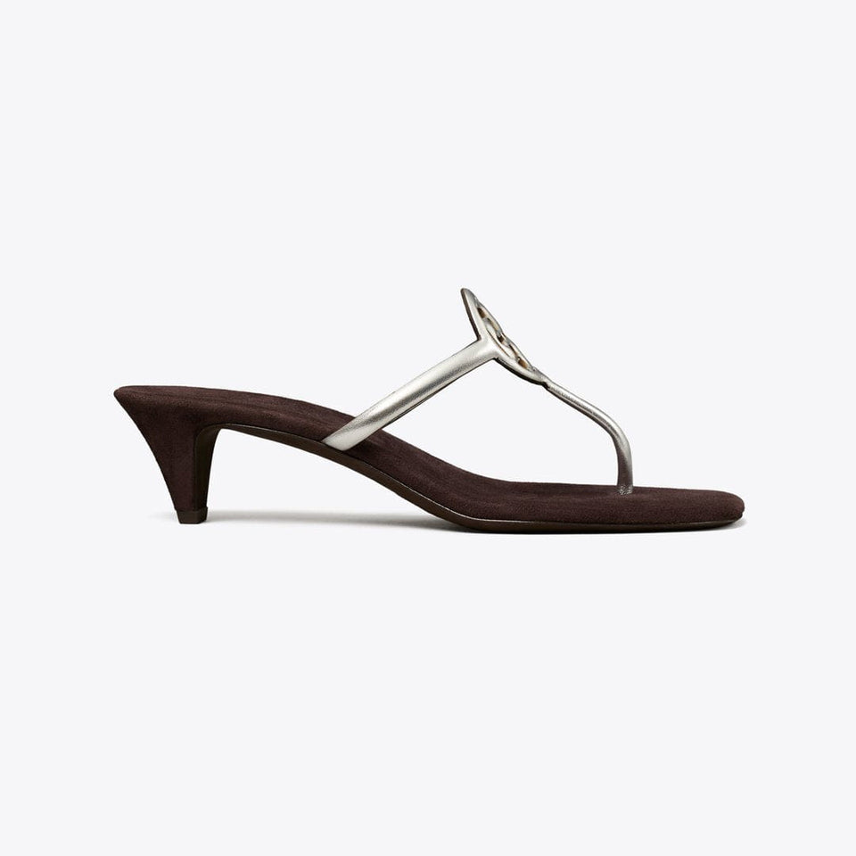 Tory Burch Miller Capri Kitten Heel SILVER / COCOA