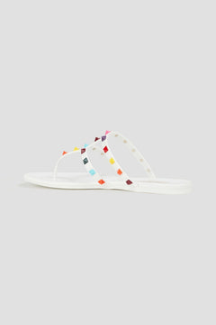 Valentino Garavani Rockstud Rubber Sandals White Women's