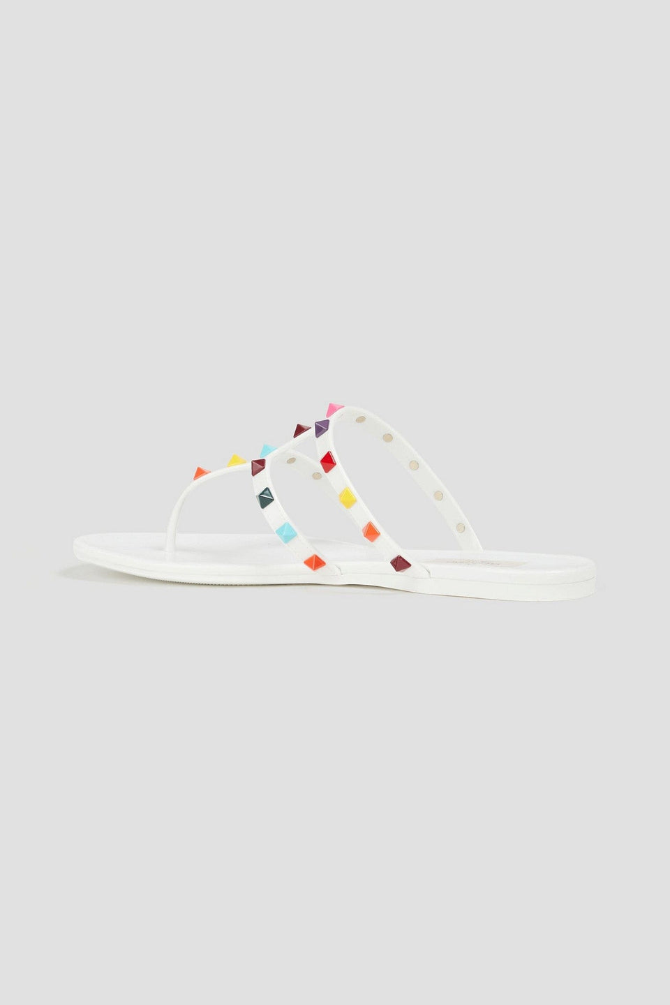 Valentino Garavani Rockstud Rubber Sandals White Women's