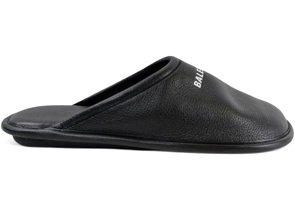 Balenciaga Home Mule Flat Black White