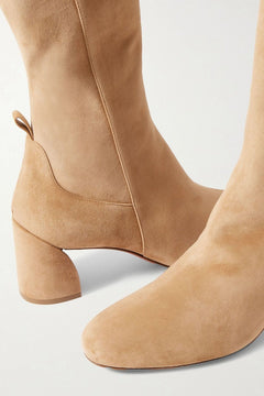 Christian Louboutin Jane Botta 55 Suede Knee Boots Beige Women's