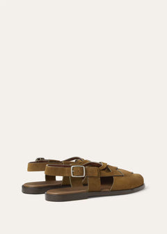 LoroPiana Peter Walk Sandal Black Coffee