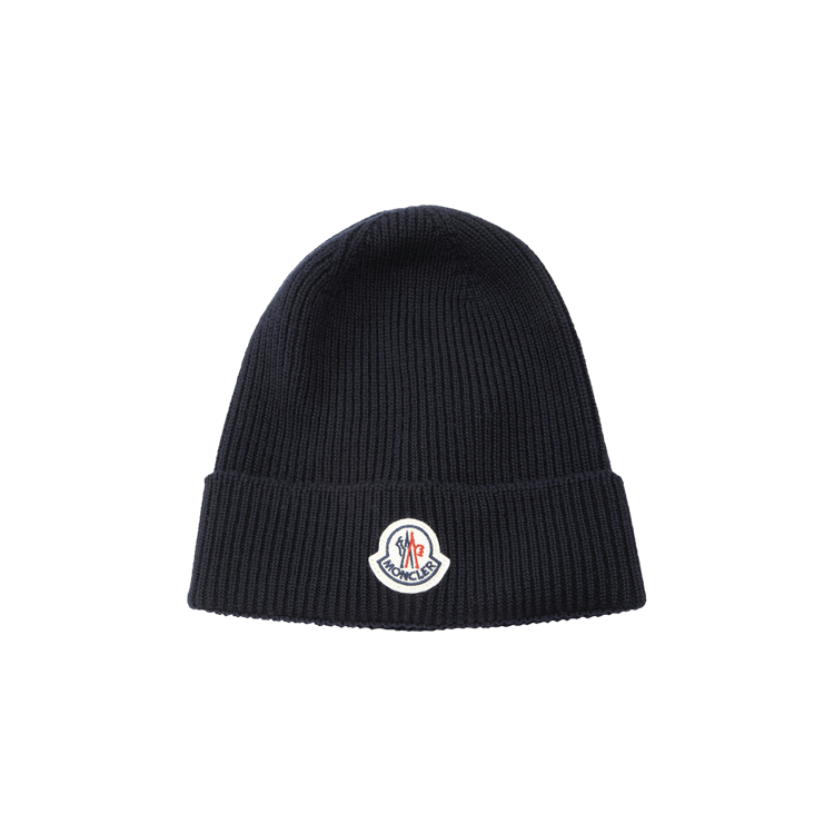 Moncler Logo Beanie Blue