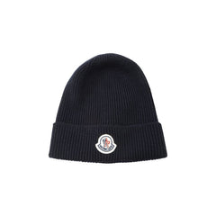 Moncler Logo Beanie Blue