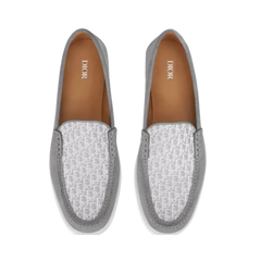 Dior Granville Loafer Dior Gray Suede and Dior Oblique Jacquard
