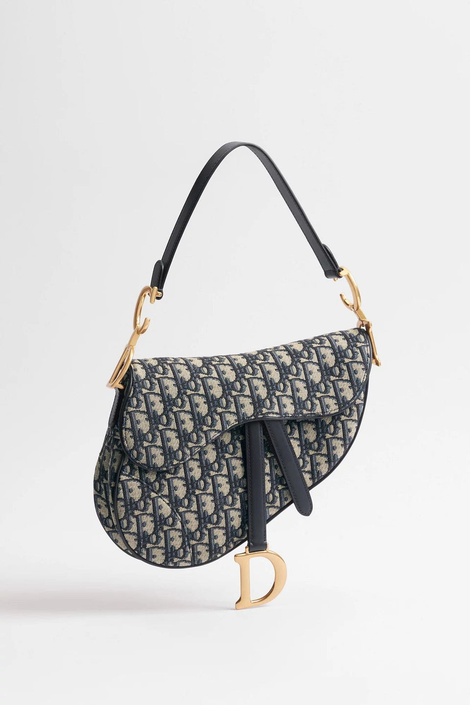 Saddle bag Blue Dior Oblique embroidery