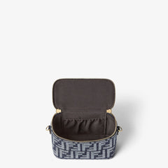 Fendi Vanity Dark blue denim-effect FF jacquard mini-bag