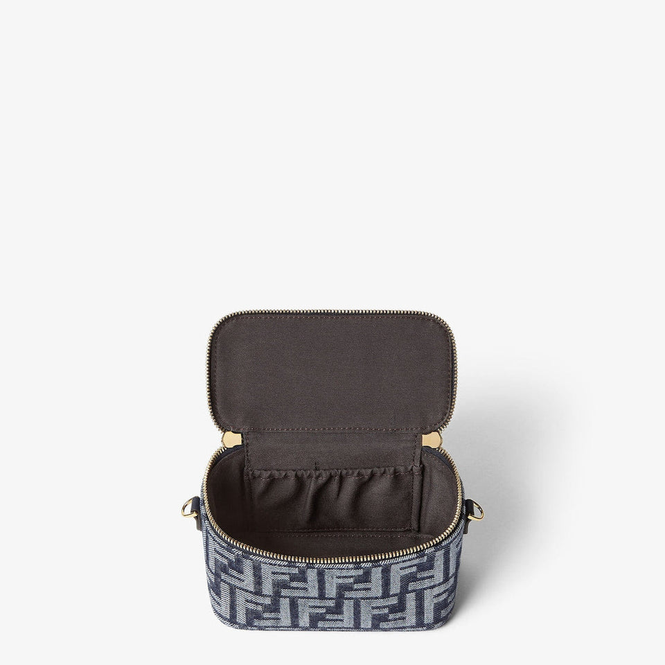 Fendi Vanity Dark blue denim-effect FF jacquard mini-bag
