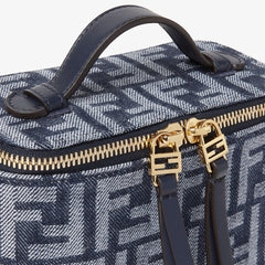 Fendi Vanity Dark blue denim-effect FF jacquard mini-bag