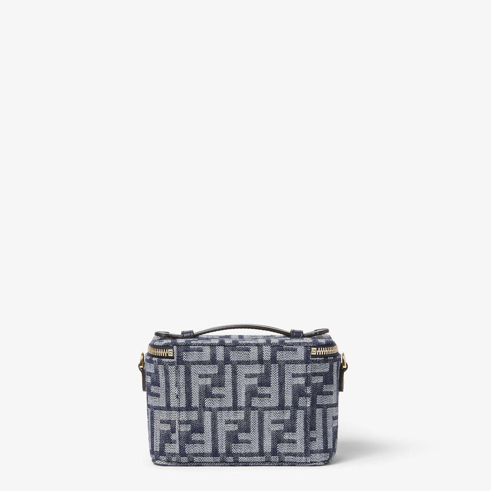 Fendi Vanity Dark blue denim-effect FF jacquard mini-bag