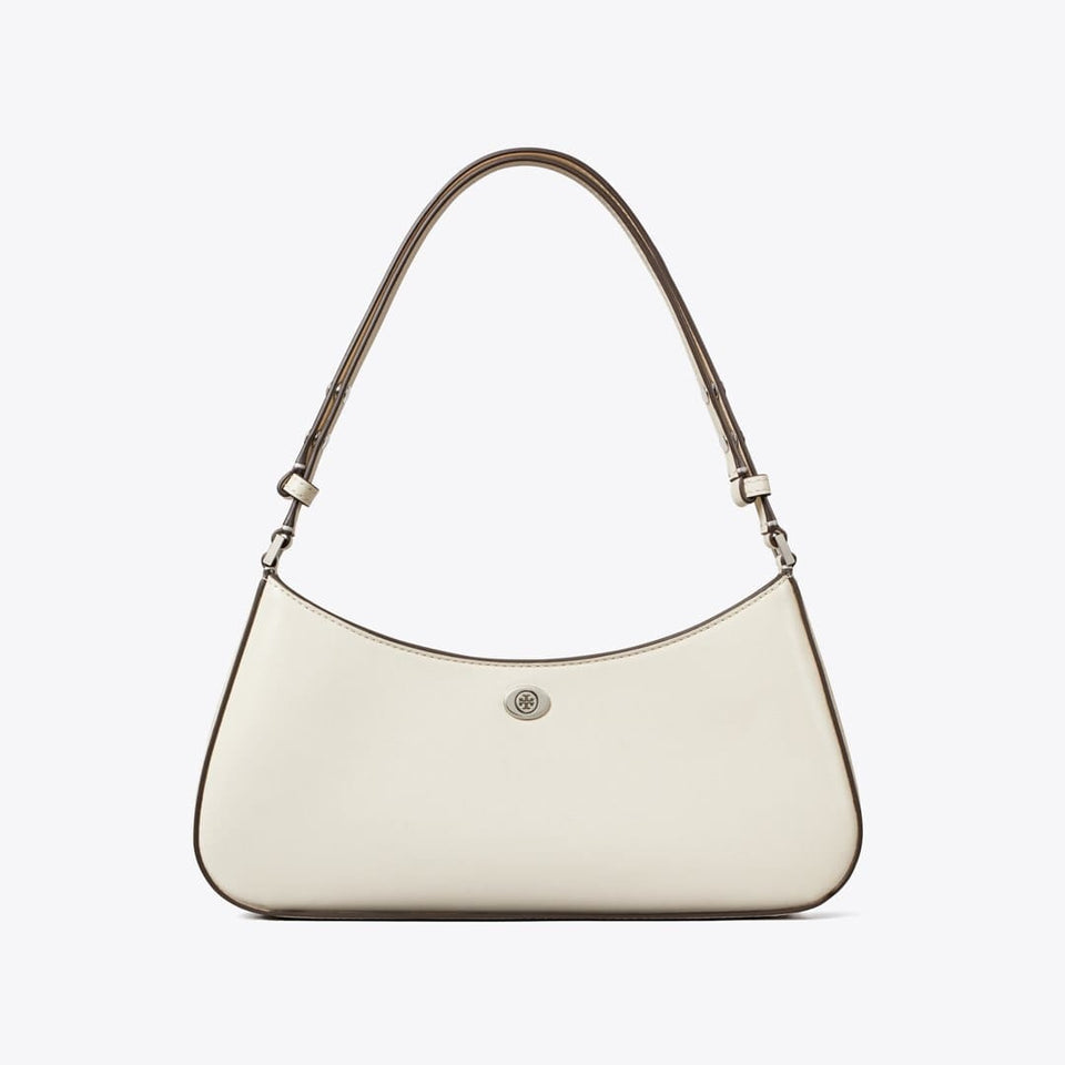 Tory Burch Robinson Zip Top Shoulder Bag Light Cream