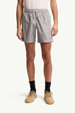 Moncler Striped Swim Shorts White & Blue White & Blue