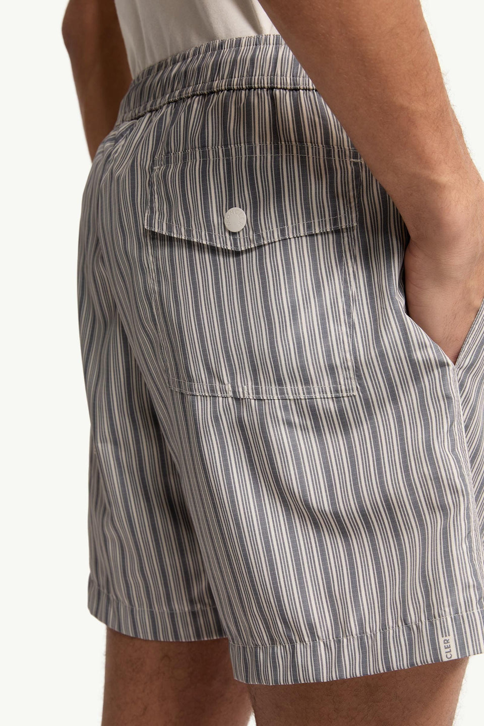 Moncler Striped Swim Shorts White & Blue White & Blue