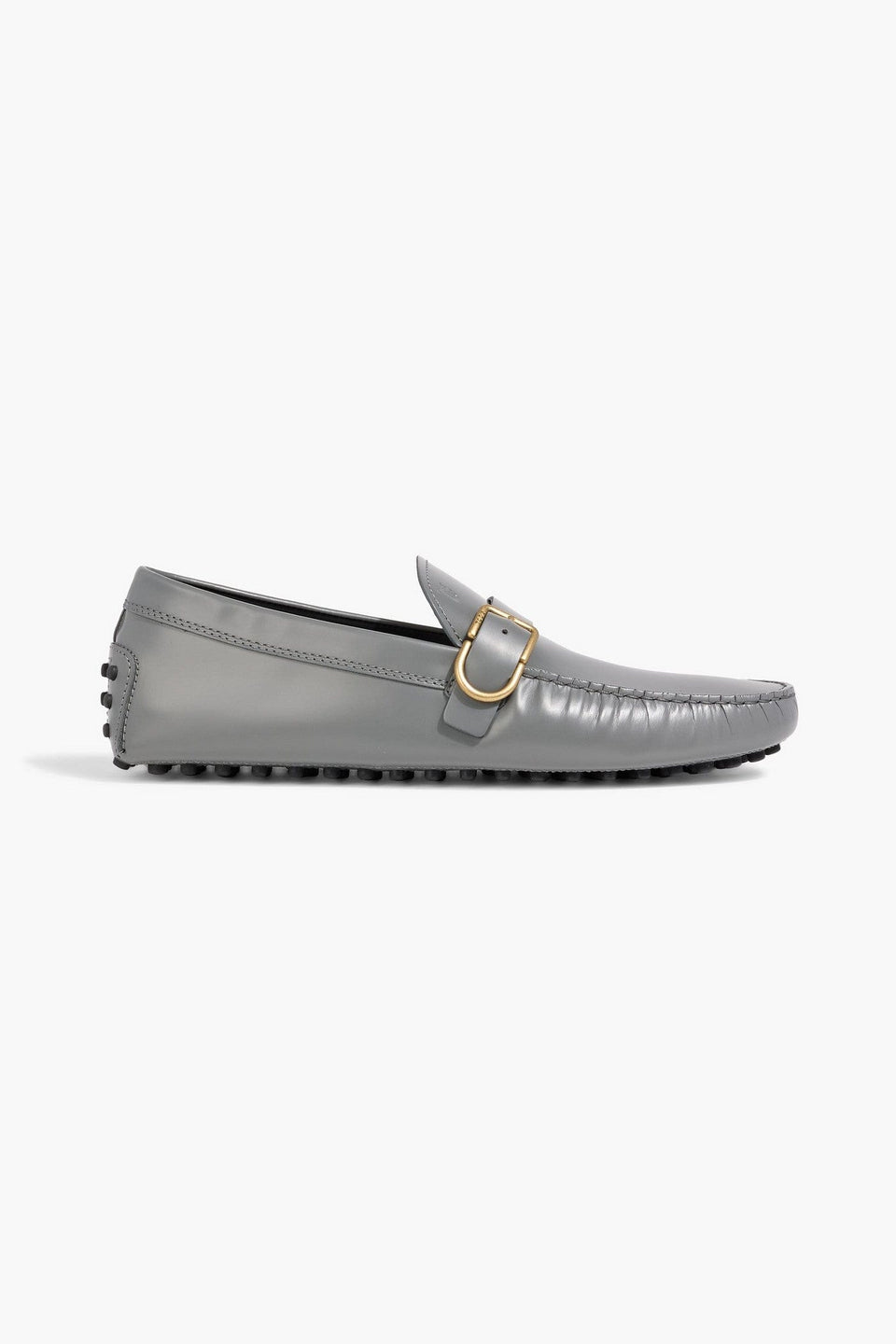 Tod's Gommino Buckled Leather Driving Shoes Gray
