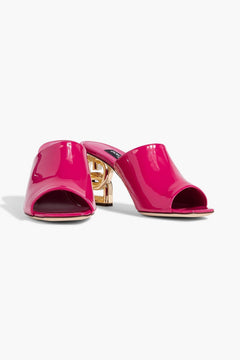 Dolce&Gabbana Patent-Leather Mules Fuchsia Women's