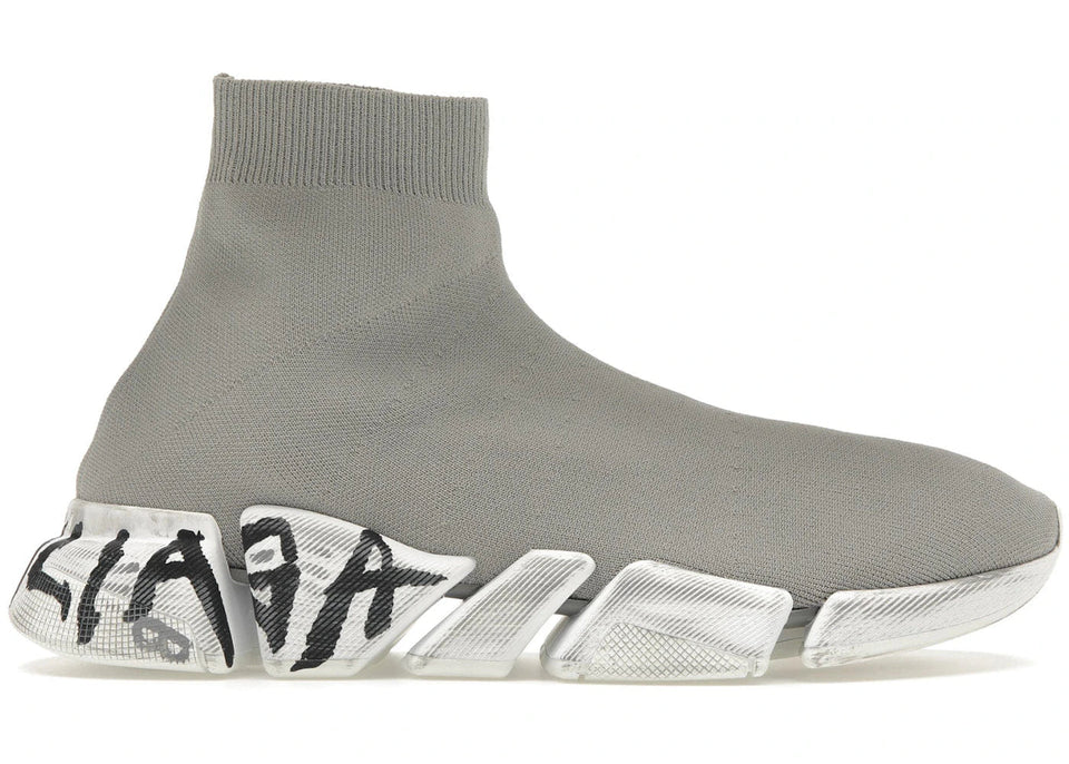 Balenciaga Speed 2.0 Sneaker Worn-Out Graffiti - Grey