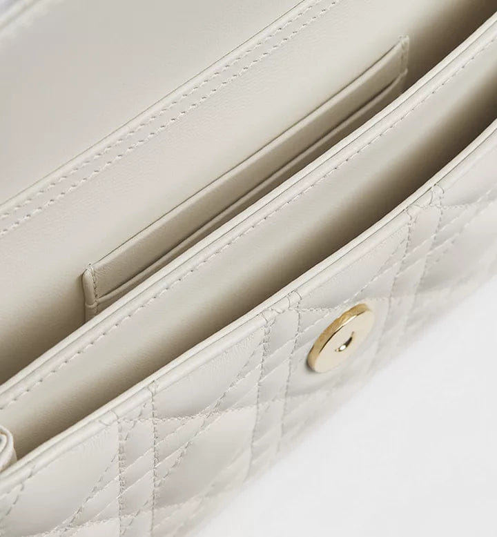 Latte-colored lambskin with Cannage motif