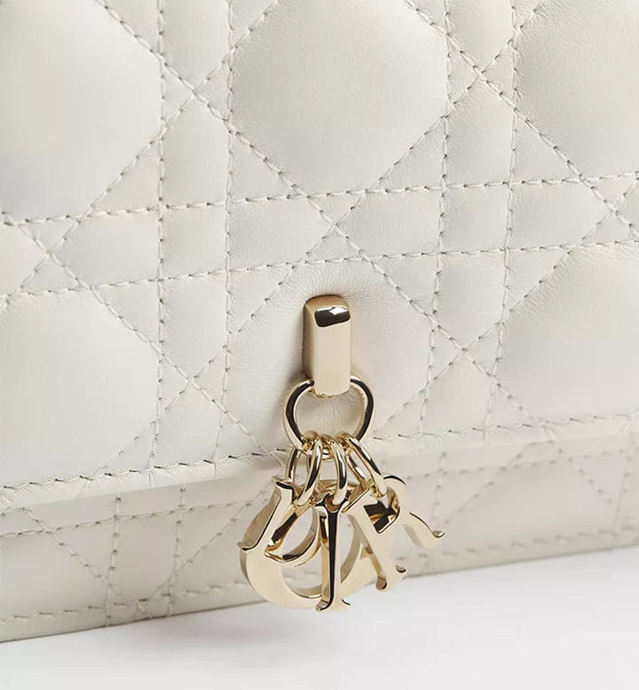 Latte-colored lambskin with Cannage motif