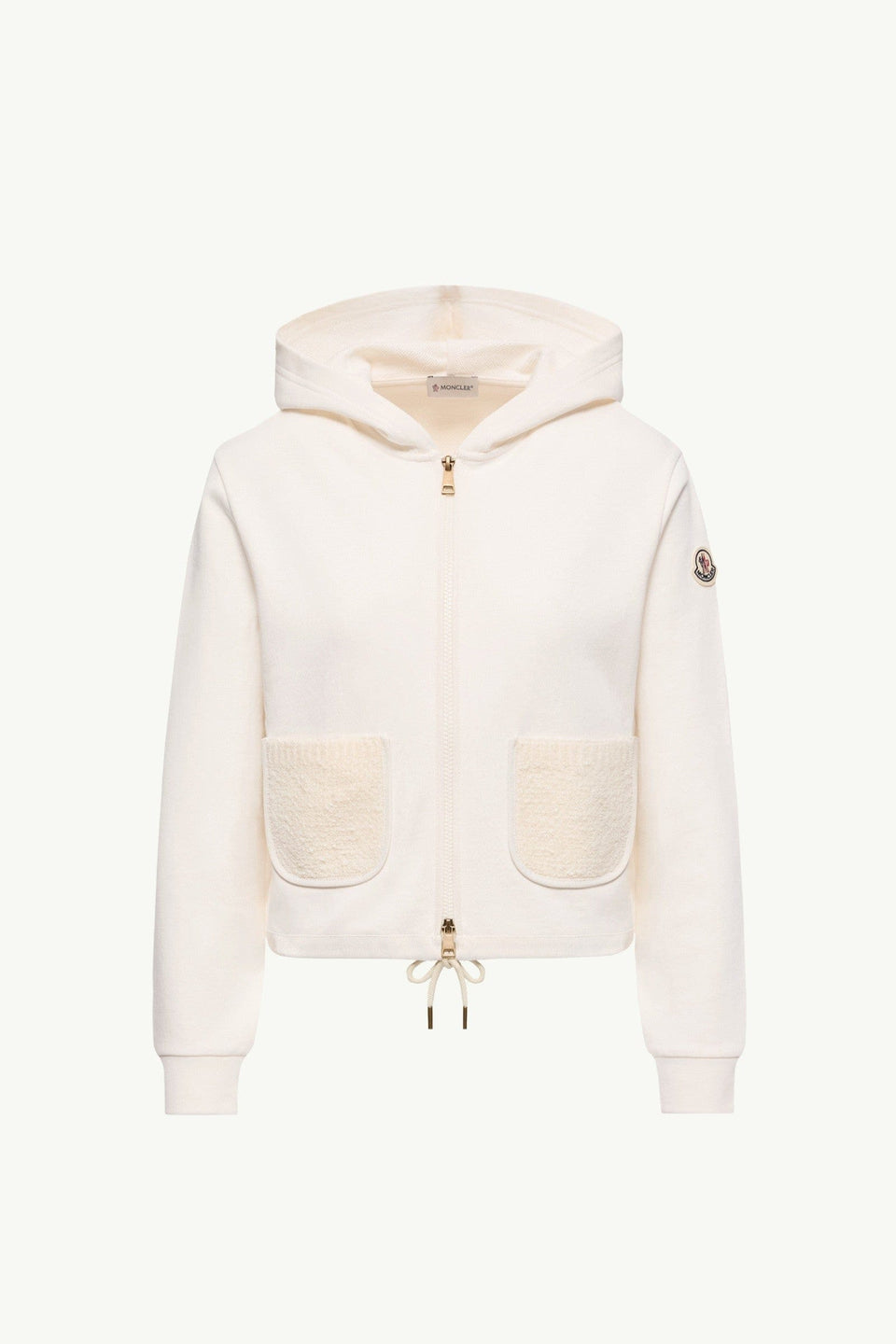 Moncler Cotton Blend Zip-Up Sweatshirt White White