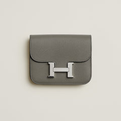 Hermes Constance Slim Wallet Bleu Saphir