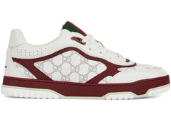 Gucci Re-Web Sneaker White Rosso Ancora Gg Pebbled Leather