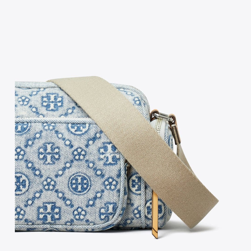 Tory Burch T Monogram Denim Pocket Crossbody Powder Blue