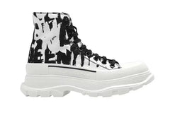 Alexander McQueen Tread Slick Boot Graffiti Logo - Black