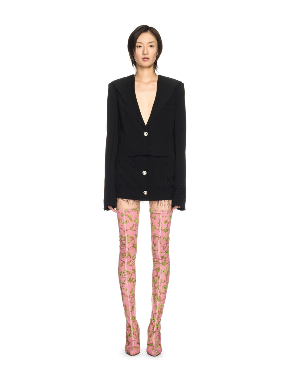 Off-White Crystal Printed Mesh Cuissard Womens Pink