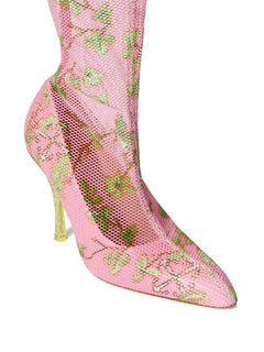 Off-White Crystal Printed Mesh Cuissard Womens Pink