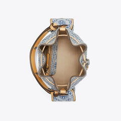 Tory Burch T Monogram Denim Bucket Bag Powder Blue