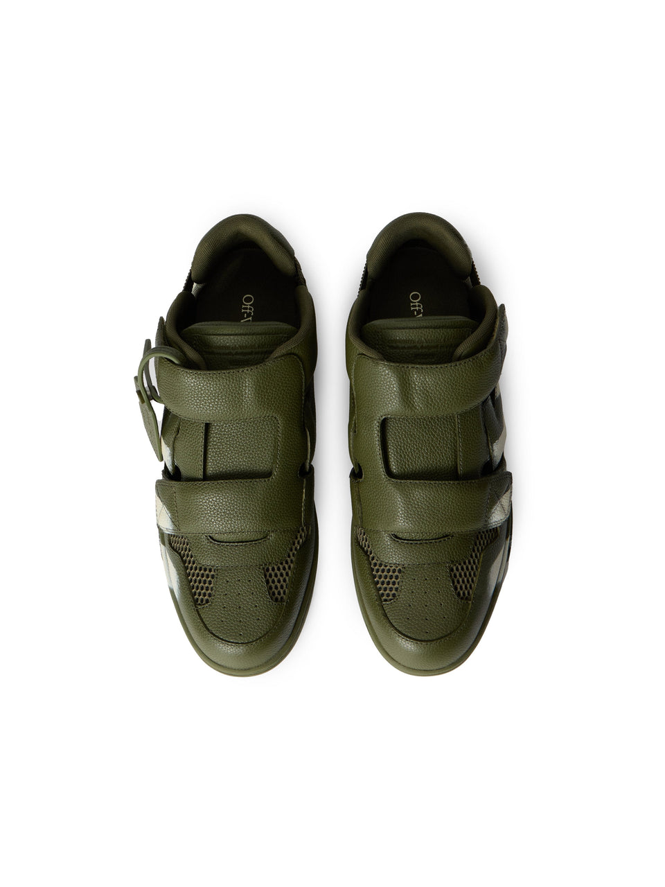 Off-White Out Of Office Striped Sandals Green