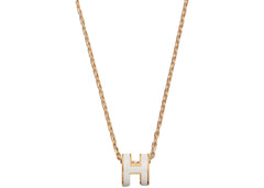 Hermes Mini Pop H Pendant Blanc