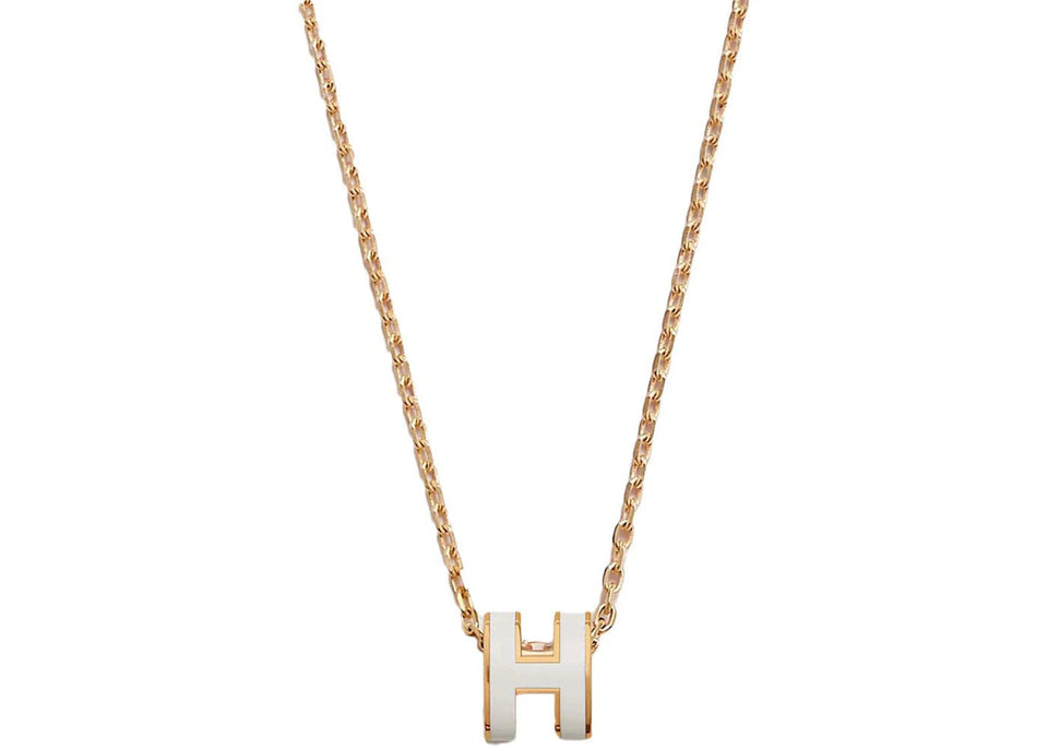 Hermes Mini Pop H Pendant Blanc