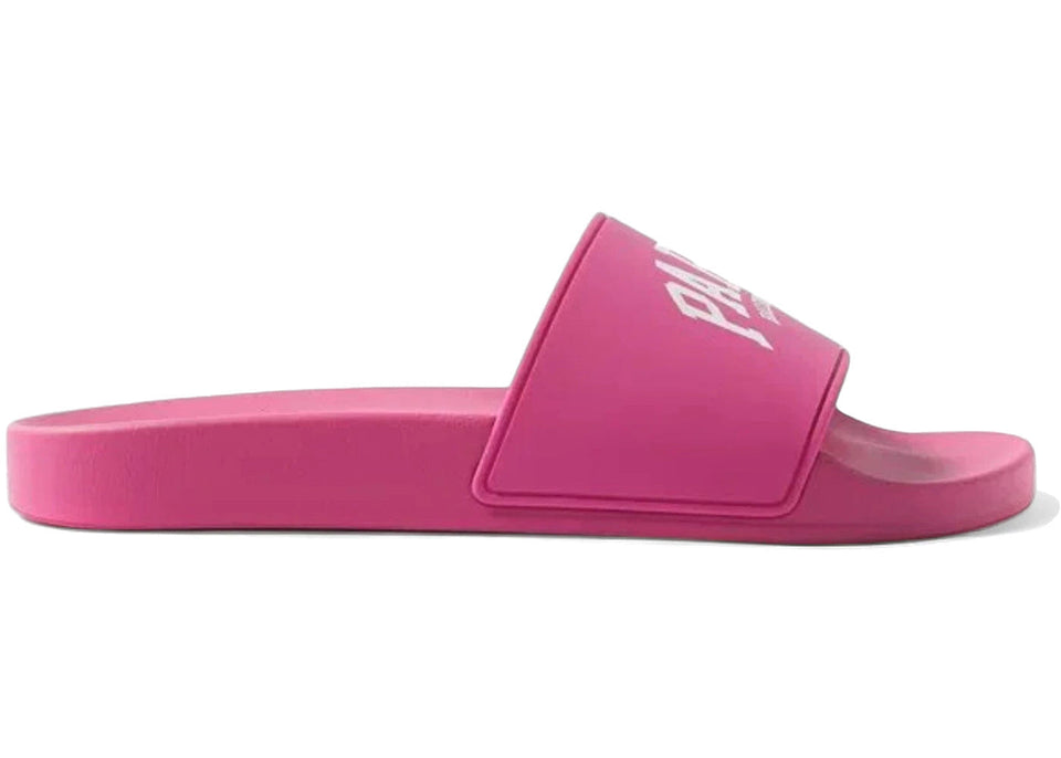 Balenciaga Pool Slides Cities Paris Pink White Womens