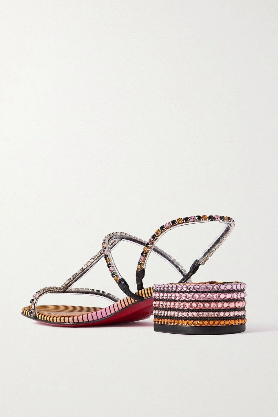 Christian Louboutin Queenie Crystal-Embellished Pvc And Leather Slingback Sandals Multicolor Women's