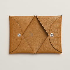 Hermes Calvi Card Holder Toupe