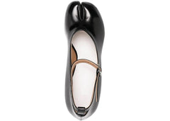 Maison Margiela Tabi Mary Jane Ankle Strap Leather Pumps Black Womens
