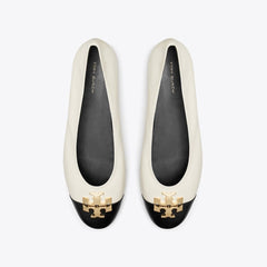 Tory Burch Charlie Ballet LIGHT CREAM / PERFECT BLACK / GOLD