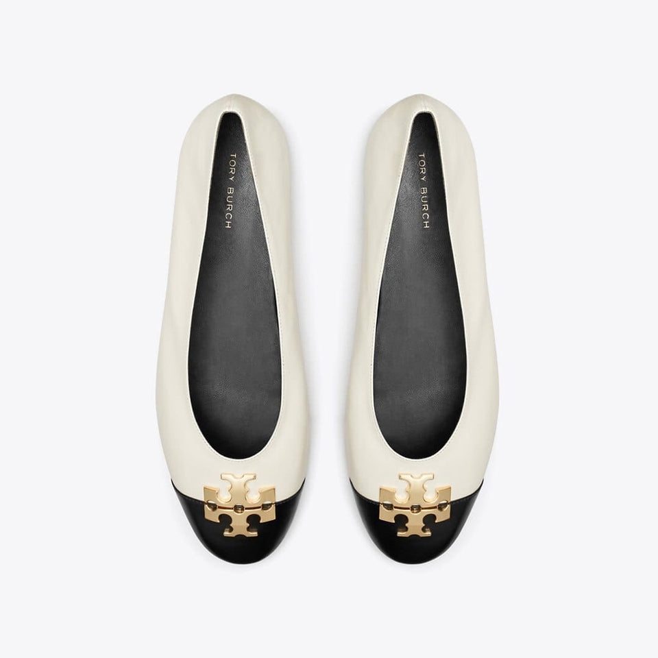 Tory Burch Charlie Ballet LIGHT CREAM / PERFECT BLACK / GOLD