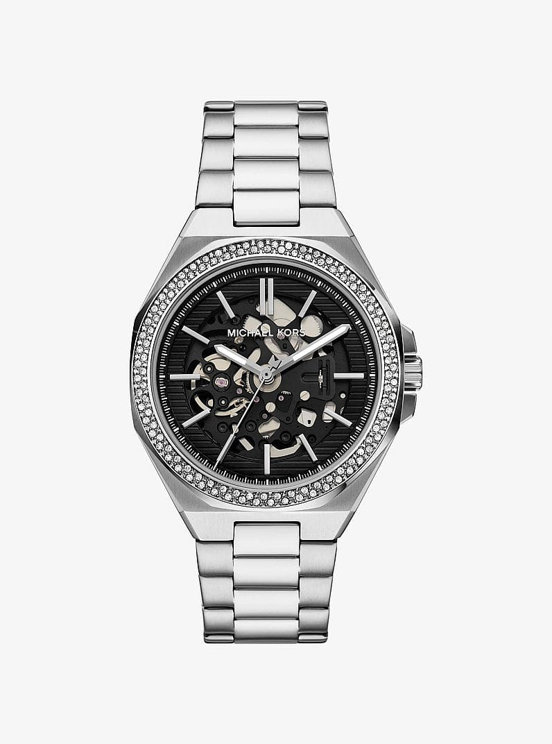 Michael Kors Oversized Callum Pave Silver-Tone Watch Silver