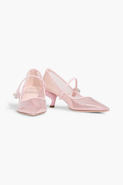 Roger Vivier Babies Virgule Leather-Trimmed Pvc Pumps Baby Pink Women's