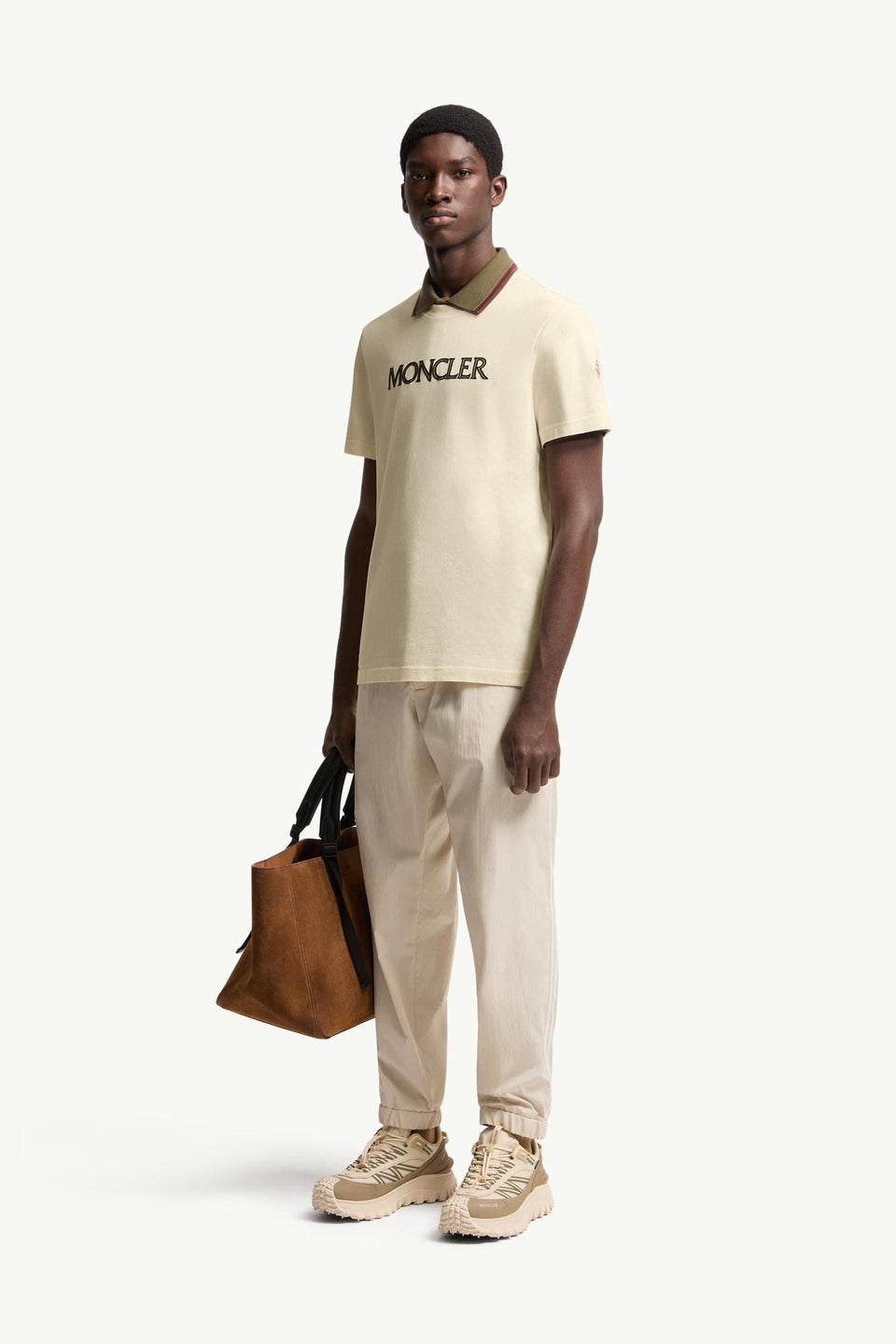 Moncler Logo Print Cotton T-Shirt White Ivory White Ivory