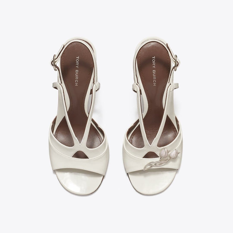 Tory Burch Twisted Heel Sandal MARSHMALLOW