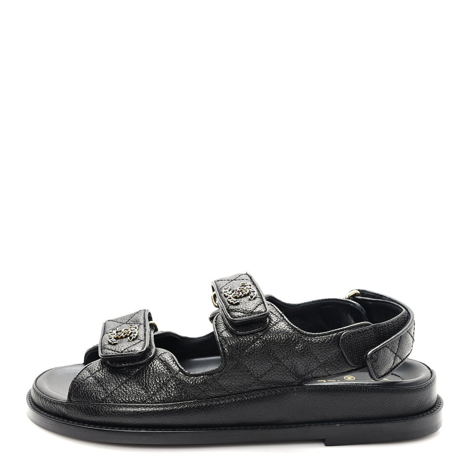 Grained Calfskin Velcro Dad Sandals